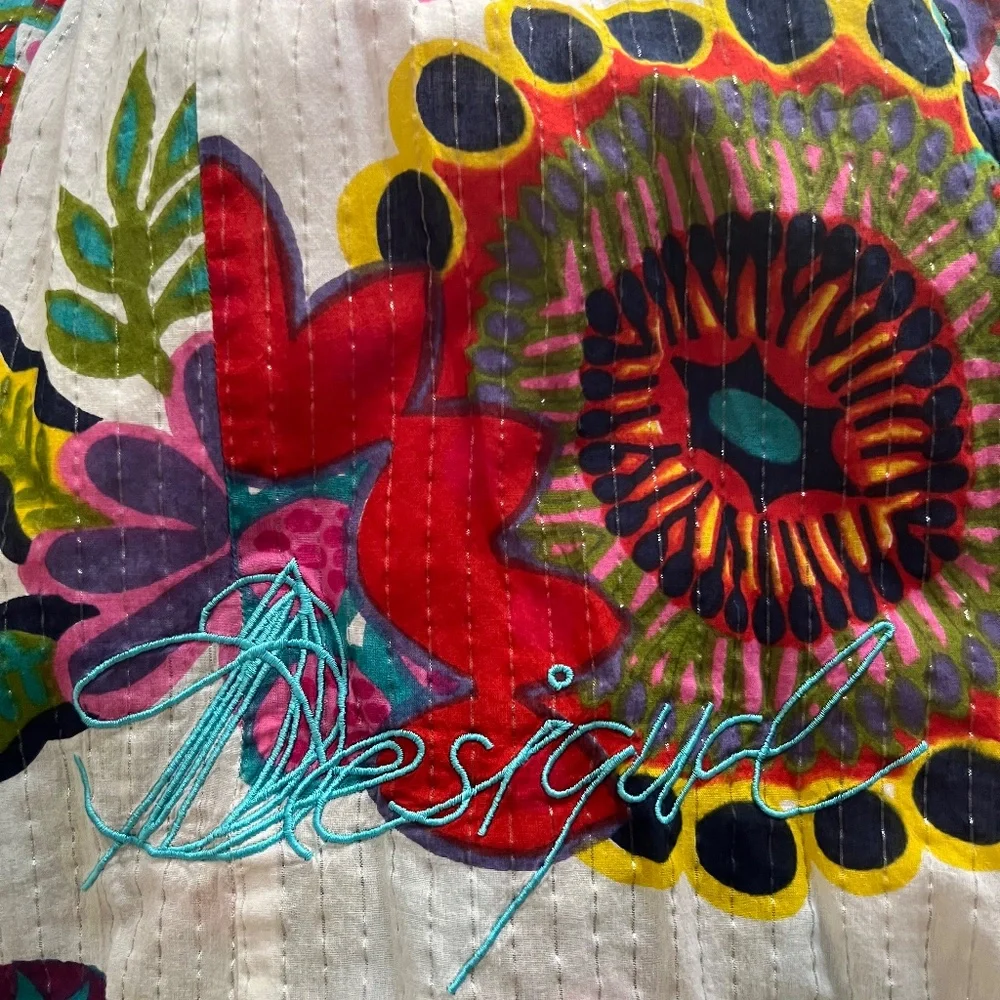 Rare DESIGUAL Mapuche Colorful Boho Strappy Floral Maxi Sundress-MEDIUM/SZ 40 - Picture 11 of 14